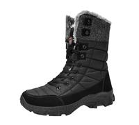 Generisch 2025 Hommes Mode Hiver Haut Plus Coton Épais Chaud Bottes de Neige Semelle Épaisse Bottes en Coton Outdoor Loisirs Chaussures en Coton Chaussures Imperméables Hommes Boots, Noir , 45 EU