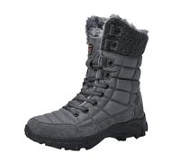 Generisch 2025 Hommes Mode Hiver Haut Plus Coton Épais Chaud Bottes de Neige Semelle Épaisse Bottes en Coton Outdoor Loisirs Chaussures en Coton Chaussures Imperméables Hommes Boots, gris, 44 EU