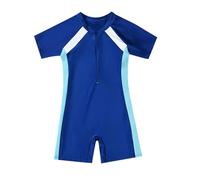 Generisch 2025 Maillot de bain 1 pièce pour fille garçon pour enfants, sports nautiques, maillot de bain court, maillot de bain Islam, bleu, 11-14 ans