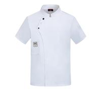 Generisch 2025 - Manteau de chef unisexe pour homme - Veste pour femme - Cuisine - Restaurant - Cuisiner - Travail - Uniformes - Chemise Hauts - Hiver - Manteau en fourrure pour homme, Blanc., M