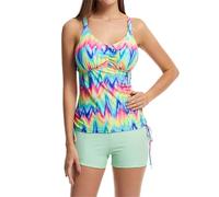 Generisch 2025 Nouveau Maillot de Bain Femme Grande Taille Sexy Angle Plat Imprimé Maillot de Bain Séparé Maillot de Bain pour Femme, Vert menthe., XL