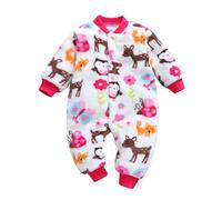 Generisch 2025 Nouveau-né Bébé Fille Garçon Polaire Épais Combinaison Chaude Combishort Romper Vêtements Ballet Maillot, Rose clair, 3-6 mois
