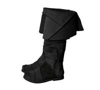 Generisch 2025 Nouvelles bottes pour homme mi-mollet médiéval, bottines à talons bas pour 2025, chaussures décontractées en cuir confortables et durables, Noir , 39 EU
