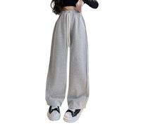 Generisch 2025 - Pantalon de jogging sportif pour fille - Pantalon de jogging ouvert en bas - Pantalon long pour adolescente et fille, gris, 13-14 ans