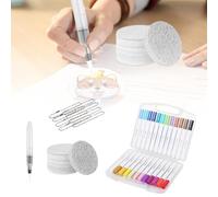 Generisch 2025 Peinture bouffante, dessin 3D, toile, éponge, popcorn, kit de peinture texturée, stylo à dessin, fournitures d'art, 10 ml (blanc, 15,5 cm)