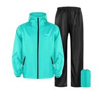 Generisch 2025 Protection contre la pluie résistante pour équipement de moto et vélo, ensemble complet de poncho et pantalon, vêtements de vélo d’hiver pour l’extérieur, bleu ciel, L