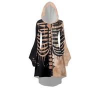 Generisch 2025 Robe longue à capuche imprimée d'Halloween pour femme Robe longue Clone Trooper Costume Cosplay, Noir , L