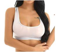 Generisch 2025 Sans Couture Regarder à travers Récolte Femmes Gilet Soutien-gorge Mesh Entraînement Sous-vêtements Stretch Corsages Femmes Lingerie, Blanc., XL