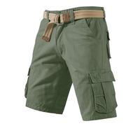 Generisch 2025 Short pour homme Short court cool rétro pour homme avec poches Short de travail en plein air avec grandes poches Pantalon d'extérieur, vert, 44