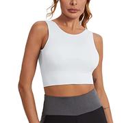 Generisch · 2025 Soutien-gorge de sport pour femme Sport Crop Longline In Yoga Haut haut intégré sans fil dos nageur Yoga Grandes tailles, Blanc., S