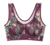 Generisch 2025 Soutien-gorge de sport sans couture pour femme âgée moyenne sans armatures, soutien-gorge de sommeil style western tenue esclave femme, lilas, L