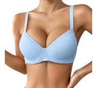 Generisch 2025- Soutien-gorge push-up fin, uni, confortable, respirant pour femme avec armatures, soutien-gorge à trois rangées de bonnets Milchauffang pour l'allaitement, bleu, 70B