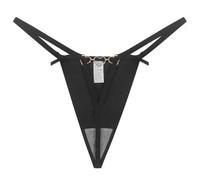 Generisch · 2025 String européen américain pour femmes, chaîne d'amour, nœud papillon, taille basse, sous-vêtements sans couture pour femmes lingerie jarretelles ensemble sous-vêtements, Noir , XS