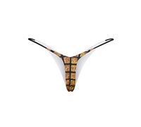 Generisch 2025 String pour femme taille basse, slip bikini double couche léopard sous-vêtements pour femme, or, M
