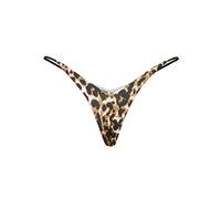 Generisch 2025 String pour femme taille basse, slip bikini double couche léopard sous-vêtements pour femme, café, M