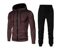 Generisch 2025 Sweat à capuche d'hiver pour homme avec polka à pois Vêtements de sport Fitness - Derniers hommes gilets, café, L
