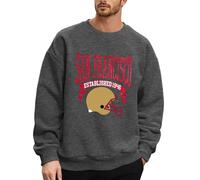 Generisch 2025 Sweat à capuche pour homme Football Grande taille Pull Mode Sweatshirts Vacances Logo Imprimé Vêtements Hauts Hip Hop Oversize Sweatshirts Fausse fourrure Homme, gris foncé, L