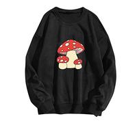 Generisch 2025 Sweat-shirt grenouille mignonne pour femme Sweat à capuche champignon pour adolescentes Vêtements Sweat à capuche Pull arc-en-ciel Femme, Noir , M