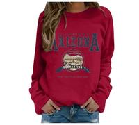 Generisch 2025 Sweat-shirt imprimé d'hiver sans flamme pour femme, rouge, S