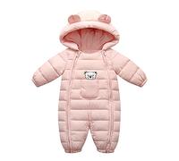 Generisch 2025 Veste pour tout-petit Combinaison de neige avec combinaison d'extérieur coupe-vent Barboteuse épaisse Manteau chaud Garçon Manteau Veste de pluie Enfant 92 Garçon, Rose, 18-24 mois