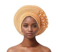 Generisch 2025 Voiture Africaine Cravate Par ASO Oke Headwraps Chapeau Turban Mariage Fête Fait Main Élégant Cheveux Porter Casquette Béret Enfant, kaki, taille unique