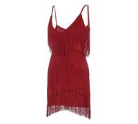 Generisch 2026-1 PCS Femmes Col V Profond Dos Nu Patchwork Robe Moulante Été Fringe Gland Club Party Prom Strap Robe Festive Femmes Grandes Tailles, RD1, XXL