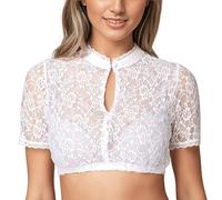 Generisch · 2026 - 1 pièce - Lingerie à armatures - Gilet en dentelle - Élégant chemisier Dirndl noir - Chemisier en dentelle pour la fête de la bière, Blanc., M