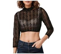 Generisch 2026 - 1 pièce - Lingerie à armatures - Gilet en dentelle - Élégant chemisier Dirndl noir - Pour la fête de la bière - Lingerie, Noir , XXL