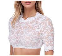 Generisch · 2026 1 pièce lingerie à armatures pour femme gilet en dentelle élégant chemisier Dirndl noir chemisier en dentelle pour la fête de la bière Lingerie, Blanc., 5XL
