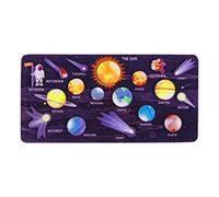 Generisch 2026 1 puzzle en bois pour tout-petits - Puzzle spatial pour système solaire - Jouet éducatif pour enfants - Puzzle éducatif préscolaire Montessori - Activités précoces (bleu foncé, taille