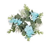 Generisch 2026 Anneaux de bougie hortensia - Couronne florale pour bougies piliers - Décoration de table élégante pour événements et occasions festives (bleu, 25 cm, 25 cm)