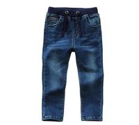 Generisch 2026 Bébé Enfant Garçon Élastique Taille Moyenne Lavé Pleine Longueur Droit Pantalons Denim Jeans, bleu, 13-14 ans