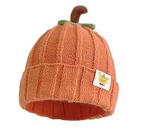 Generisch 2026 Bonnet d'hiver chaud pour bébé avec écharpe Bonnet tricoté Bonnet à capuche avec protection des oreilles, Orange, 4-10 ans