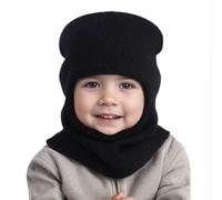 Generisch 2026 Bonnets Chauds Filles Garçons À Capuche Hiver Écharpe Enfant Chapeau Casquette Écharpe Tricoter Bébé Soins, Noir , taille unique