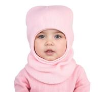 Generisch 2026 Bonnets Chauds Filles Garçons À Capuche Hiver Écharpe Enfant Chapeau Casquette Écharpe Tricoter Bébé Soins, Rose, taille unique