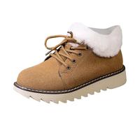 Generisch 2026 Bottes à lacets avec doublure en polaire avec empiècement synthétique, grande taille, bout rond, semelle épaisse, bottes chaudes pour, marron, 42 EU