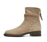 Generisch 2026 Bottes au-dessus du genou à bout rond pour femme Talon bloc bas Fermeture éclair arrière Grande taille, kaki, 39 EU
