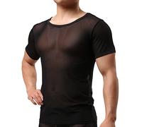 Generisch 2026 Boxer en maille respirante Décontracté sans manches Vêtements de nuit Gilet transparent Sous-vêtements pour hommes, Noir , 3XL