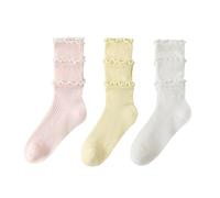 Generisch 2026 Chaussettes légères pour enfants sans chaussettes résille jusqu'au milieu du mollet pour printemps/été avec bas en dentelle pour bébé Convient aux enfants de 3 à 12 ans, Rose, 9-12 ans