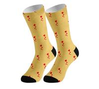 Generisch 2026 Chaussettes personnalisées à faire soi-même avec image drôle impression photo chaussettes nouveauté individuelle chaussettes pour hommes femmes pieds de chaise chaussettes, jaune