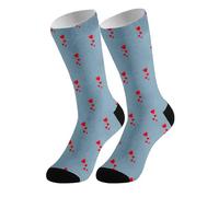 Generisch 2026 - Chaussettes personnalisées à faire soi-même avec image drôle impression photo chaussettes nouveauté individuelle chaussettes pour hommes femmes chaussettes courtes, bleu clair, taille