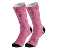 Generisch 2026 - Chaussettes personnalisées à faire soi-même avec image drôle impression photo chaussettes nouveauté individuelle chaussettes pour hommes femmes chaussettes 39-42 noir hommes, Rose