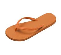 Generisch 2026 Chaussons confortables pour femme avec bride au niveau des orteils pour la plage et les loisirs - Faciles à enfiler - Sandales plates pour l'été, Orange, 38 EU