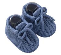 Generisch 2026 Chaussures de marche pour bébé en tricot avec semelle souple et nœud - Bottes d'hiver idéales pour l'intérieur et l'extérieur - Convient pour les bébés de 0 à 12 mois, bleu foncé, 20.5