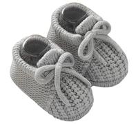 Generisch 2026 Chaussures de marche pour bébé en tricot avec semelle souple et nœud - Bottes d'hiver idéales pour l'intérieur et l'extérieur - Convient pour les bébés de 0 à 12 mois, gris, 19 EU