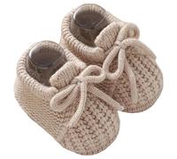 Generisch 2026 Chaussures de marche pour bébé en tricot avec semelle souple et nœud - Bottes d'hiver idéales pour l'intérieur et l'extérieur - Convient pour les bébés de 0 à 12 mois, kaki, 20.5 EU