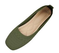 Generisch 2026 Chaussures d'été polyvalentes pour femme, confortables, polyvalentes, printemps et été, respirantes, un repose-pieds, semelle souple, Vert armée., 42 EU