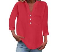 Generisch 2026 - Chemises tendance pour femme au quotidien. Design élégant à manches 3/4. Détails de la poche. Parfait pour les jeans et les pantalons décontractés. Idéal pour la mode estivale