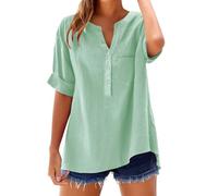 Generisch 2026 - Chemises tendance pour femme au quotidien. Design élégant à manches 3/4. Détails de la poche. Parfait pour les jeans et les pantalons décontractés. Idéal pour la mode estivale. Pull