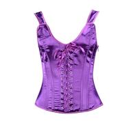 Generisch 2026 Corset solide pour femme avec structure osseuse, lacets, fermetures éclair pour façonner la taille, idéal pour la vie quotidienne, la fête de la bière, les spectacles sur scène, lilas